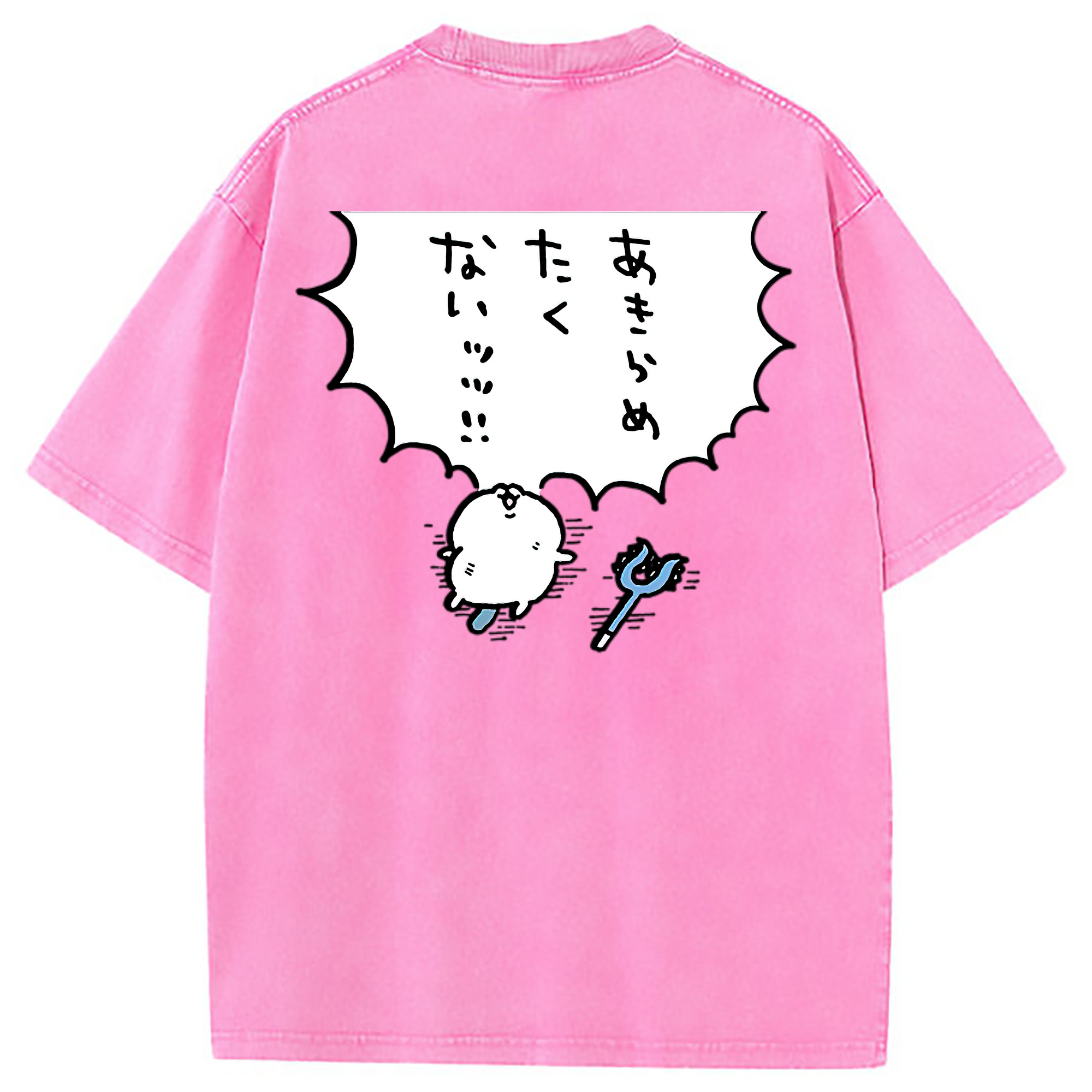 （画像用） ちいかわ ちいかわ Chii-kawa chiikawa 綿100% ヴィンテージ風 半袖Tシャツ（背面プリント）